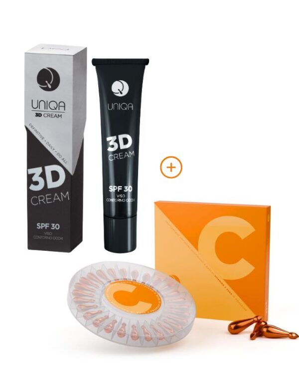 UNIQA Kit Viso Antimacchia Antiaging 3D Cream +Vitamina C