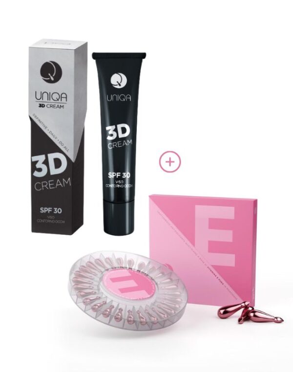 UNIQA Kit Viso Antiossidante Antiaging 3D Cream+Vitamina E