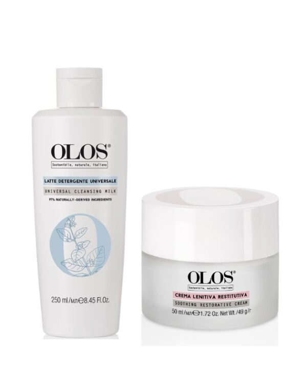 OLOS Crema Calmante Lenitiva + Latte Detergente Universale